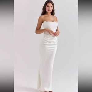 HOUSE OF CB 'Persephone' Ivory Strapless Corset Dress